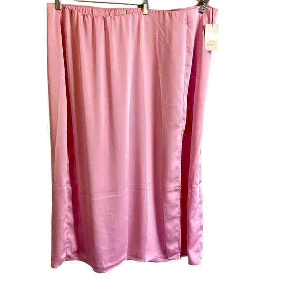 A New Day Elastic Waist Pink Polyester Maxi Slip Skirt Women's 3X NEW NWT - Picture 1 of 9
